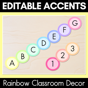 Editable Accents - Rainbow Classroom Decor