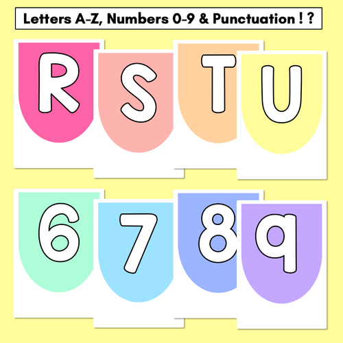 Resource preview 2 for Editable Scalloped Bunting - Rainbow Classroom Decor