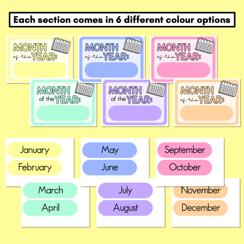 Resource preview 4 for Calendar & Weather Display - Rainbow Classroom Decor