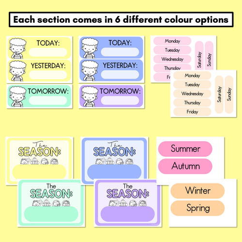 Resource preview 5 for Calendar & Weather Display - Rainbow Classroom Decor