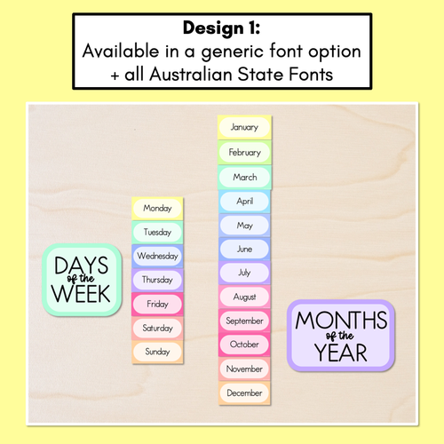 Resource preview 2 for Days of the Week & Months of the Year Display - Rainbow Classroom Decor