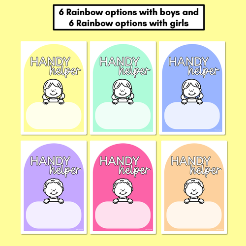 Resource preview 2 for Handy Helpers Classroom Jobs Display - Rainbow Classroom Decor