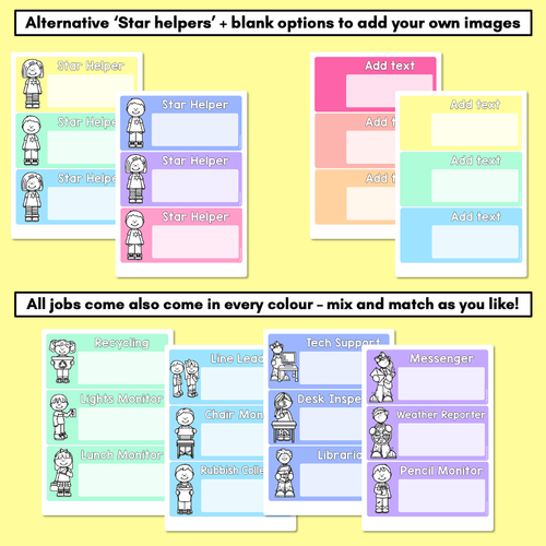 Resource preview 3 for Editable Class Jobs Display - Rainbow Classroom Decor