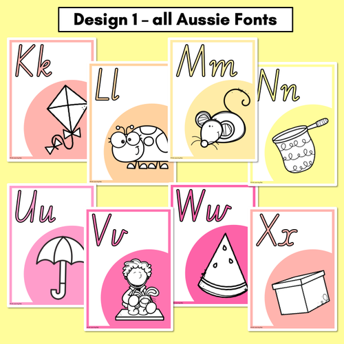 Resource preview 2 for Alphabet Posters - All Aussie Fonts - Rainbow Classroom Decor