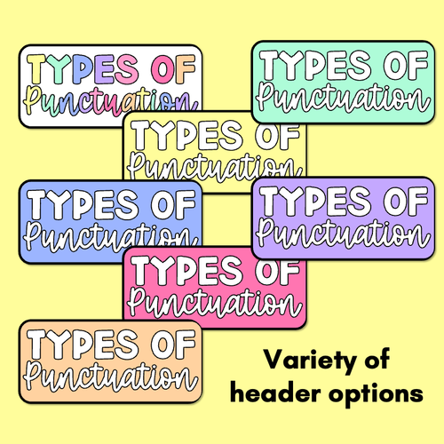 Resource preview 5 for Punctuation Posters - Rainbow Classroom Decor