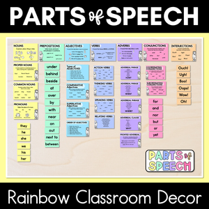 Parts of Speech Posters - Rainbow Classroom Decor