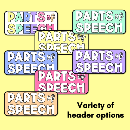 Resource preview 5 for Parts of Speech Posters - Rainbow Classroom Decor