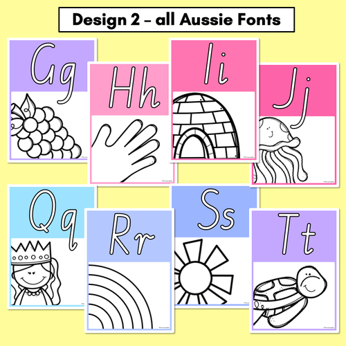 Resource preview 3 for Alphabet Posters - All Aussie Fonts - Rainbow Classroom Decor