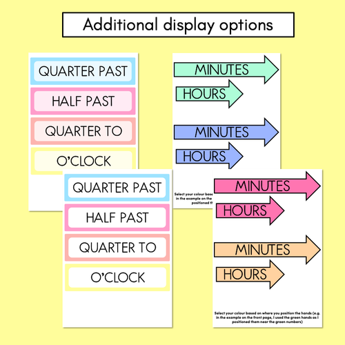 Resource preview 4 for Rainbow Clock Display - Rainbow Classroom Decor