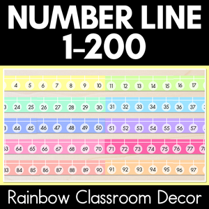 Number Line 1-200 - Rainbow Classroom Decor