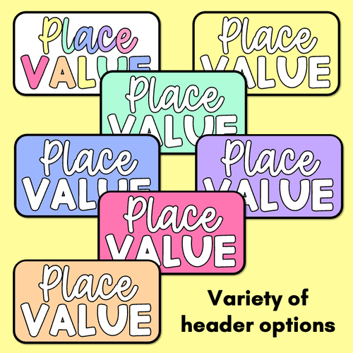 Resource preview 4 for Place Value Posters- Rainbow Classroom Decor