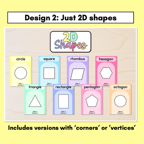 Resource preview 3 for 2D Shape Posters - Rainbow Classroom Decor