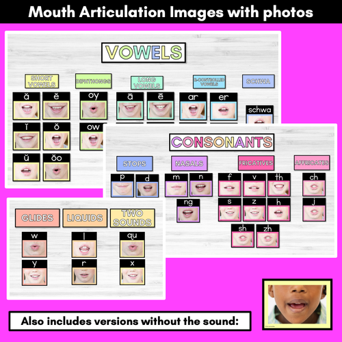 Resource preview 2 for Mouth Articulation Flash Cards RAINBOW