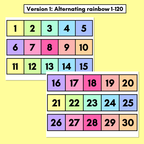 Resource preview 3 for Rainbow Number Line - Numbers 1-20 - Rainbow Classroom Decor