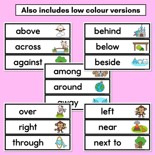 Resource preview 3 for Positional Language - Animal Prepositions - Rainbow