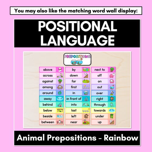 Resource preview 3 for Positional Language - Animal Prepositions - Rainbow PowerPoint Slides