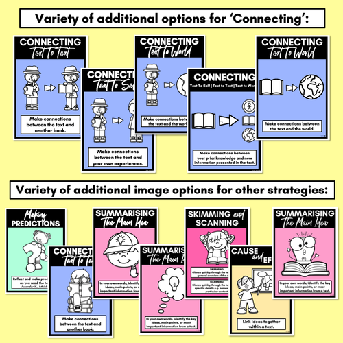 Resource preview 4 for Rainbow Reading Comprehension Strategies Posters - Rainbow Classroom Decor