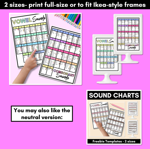 Resource preview 5 for Phonics Sound Charts - Mini Sound Wall - RAINBOW