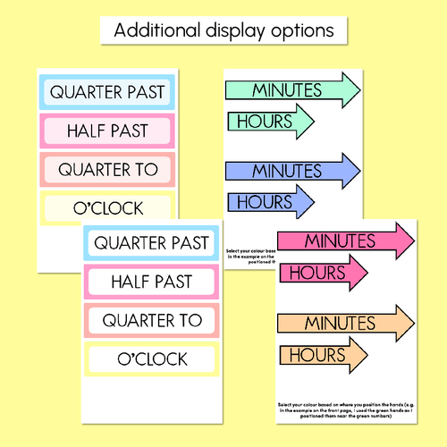 Resource preview 4 for Rainbow Clock Display - Rainbow Classroom Decor