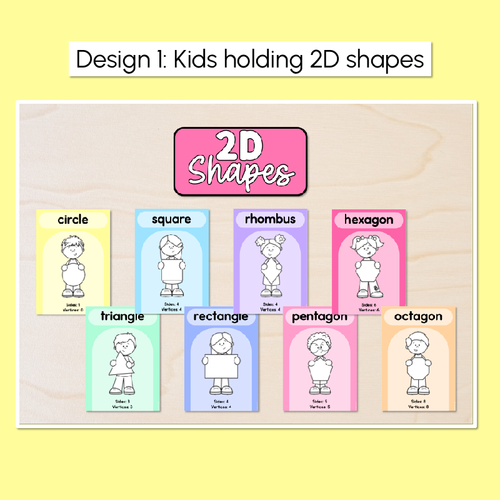 Resource preview 2 for 2D Shape Posters - Rainbow Classroom Decor