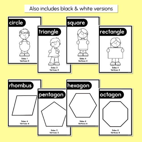 Resource preview 4 for 2D Shape Posters - Rainbow Classroom Decor