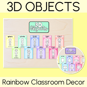 3D Object Posters - Rainbow Classroom Decor