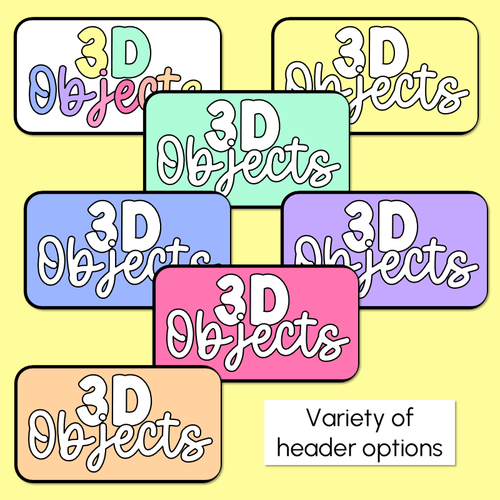 Resource preview 5 for 3D Object Posters - Rainbow Classroom Decor