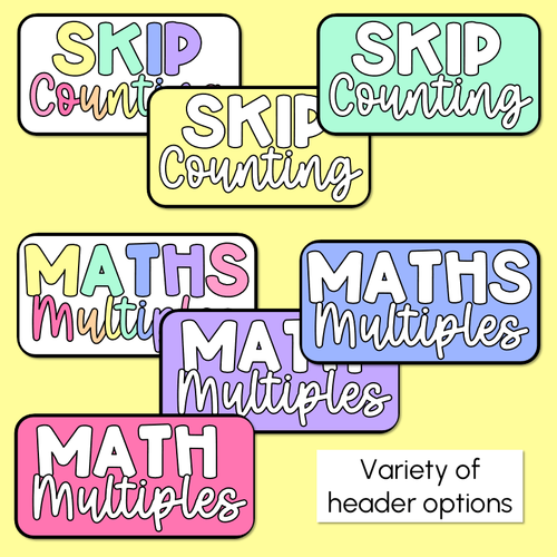Resource preview 5 for Multiples & Skip Counting Posters - Rainbow Classroom Decor