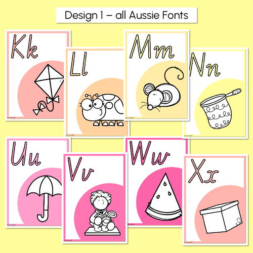 Resource preview 2 for Alphabet Posters - All Aussie Fonts - Rainbow Classroom Decor
