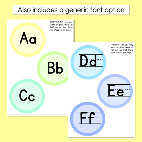 Resource preview 3 for Alphabet Toppers - All Aussie Fonts - Rainbow Classroom Decor