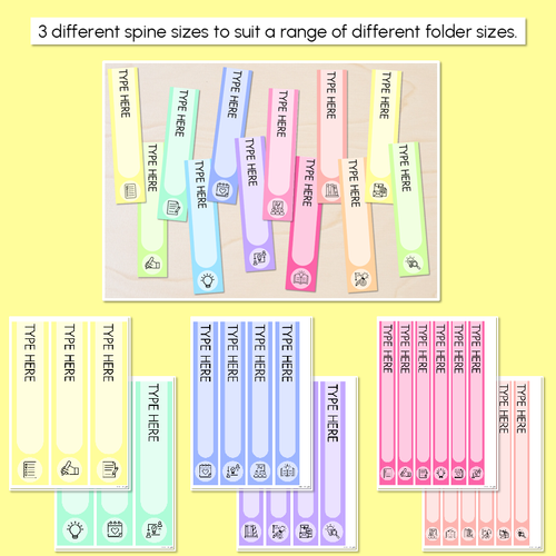 Resource preview 3 for Editable Binder & Spine Labels - Rainbow Classroom Decor