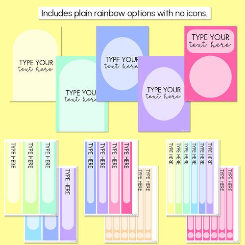 Resource preview 4 for Editable Binder & Spine Labels - Rainbow Classroom Decor