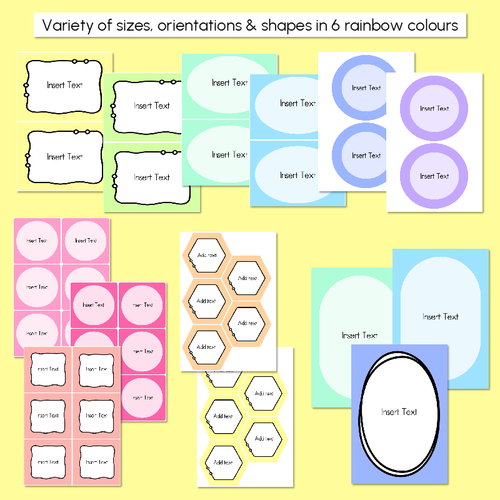 Resource preview 3 for Editable Labels - Rainbow Classroom Decor
