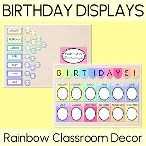 Rainbow Birthdays Display - Rainbow Classroom Decor