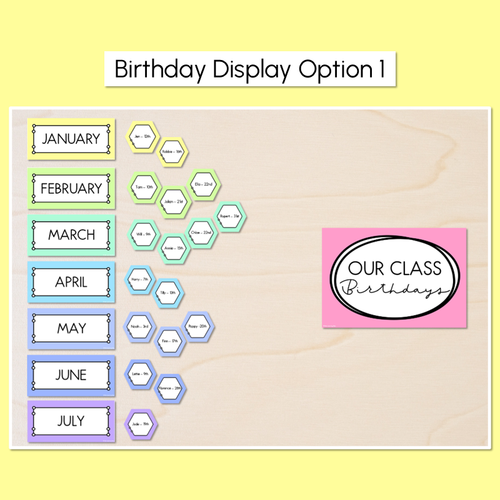 Resource preview 2 for Rainbow Birthdays Display - Rainbow Classroom Decor