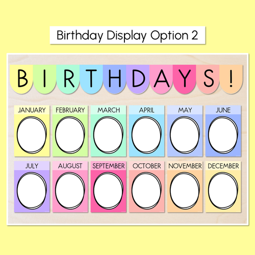 Resource preview 3 for Rainbow Birthdays Display - Rainbow Classroom Decor