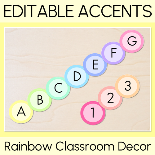 Resource preview 22 for Rainbow Classroom Decor Bundle