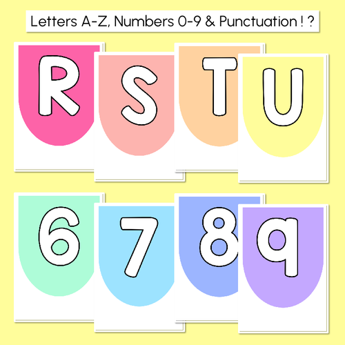 Resource preview 2 for Editable Scalloped Bunting - Rainbow Classroom Decor