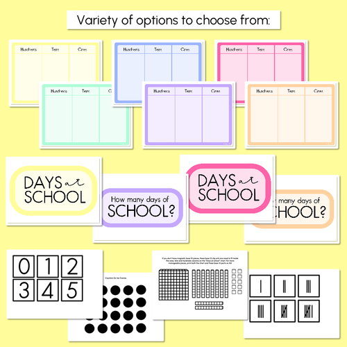 Resource preview 4 for Days of School Display - Rainbow Classroom Decor