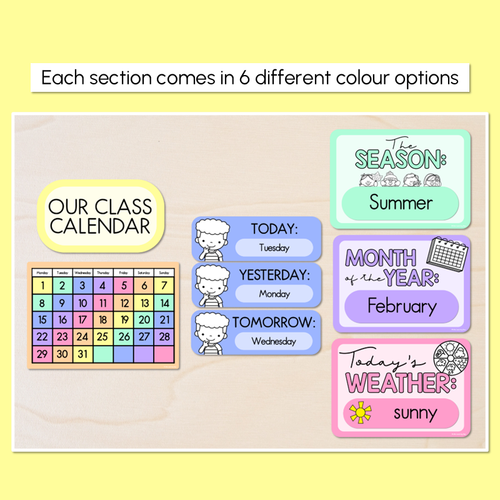 Resource preview 2 for Calendar & Weather Display - Rainbow Classroom Decor
