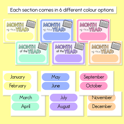 Resource preview 4 for Calendar & Weather Display - Rainbow Classroom Decor