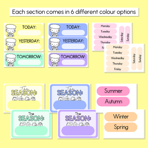 Resource preview 5 for Calendar & Weather Display - Rainbow Classroom Decor