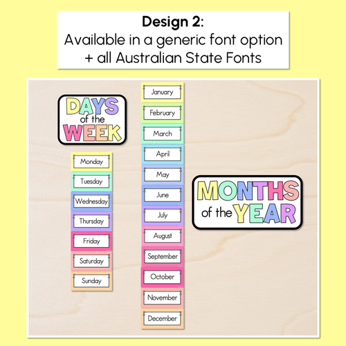 Resource preview 3 for Days of the Week & Months of the Year Display - Rainbow Classroom Decor
