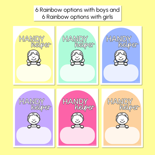 Resource preview 2 for Handy Helpers Classroom Jobs Display - Rainbow Classroom Decor