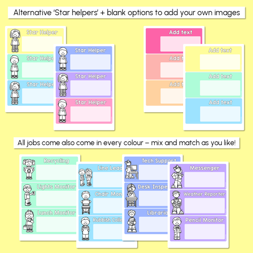 Resource preview 3 for Editable Class Jobs Display - Rainbow Classroom Decor