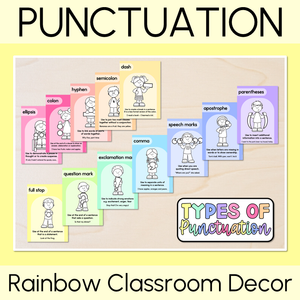 Punctuation Posters - Rainbow Classroom Decor