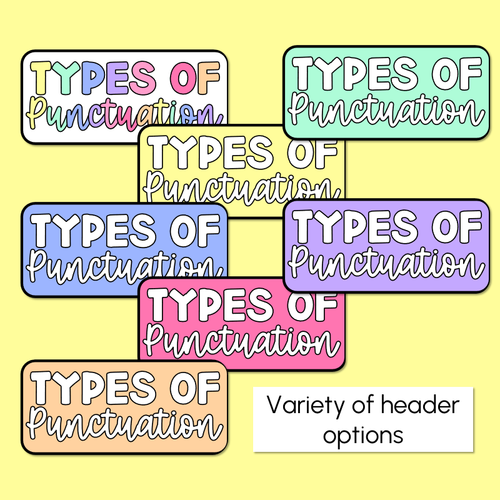 Resource preview 5 for Punctuation Posters - Rainbow Classroom Decor