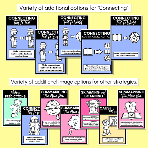 Resource preview 4 for Rainbow Reading Comprehension Strategies Posters - Rainbow Classroom Decor