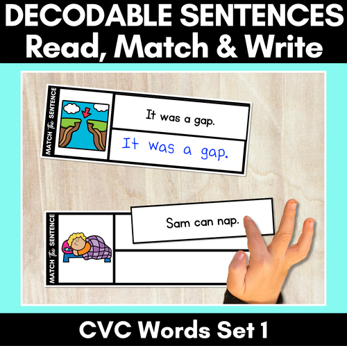 Resource preview 1 for Decodable CVC Sentences - Read, Match & Write Set 1 - CVC Words