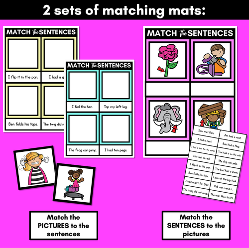 Resource preview 3 for Decodable CVC Sentences Mats - Read & Match Set 3 - CVC Words